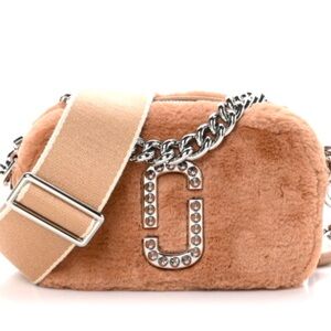 NWT Marc Jacobs - ECO-FUR THE SNAPSHOT MINI CROSSBODY BAG WITH STUDS. Rose